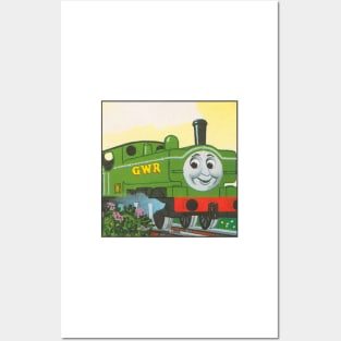 Duck the Great Western Engine Vintage Square Card Posters and Art